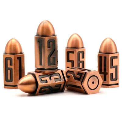D6 Bullet Metal Dice Set 6 Pcs 6 Sisi Untuk Dnd Dungeons Rpg Warhammer Shadowrun Dice