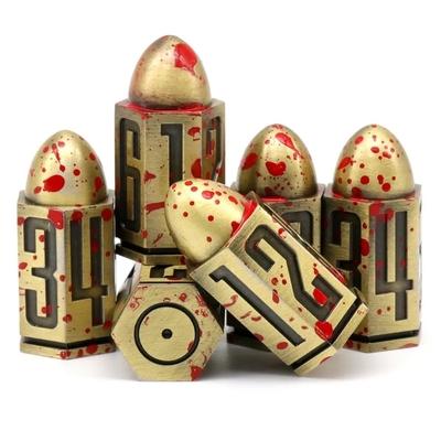 D6 Bullet Metal Dice Set 6 Pcs 6 Sisi Untuk Dnd Dungeons Rpg Warhammer Shadowrun Dice