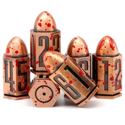 D6 Bullet Metal Dice Set 6 Pcs 6 Sisi Untuk Dnd Dungeons Rpg Warhammer Shadowrun Dice