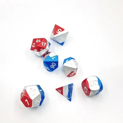 Lampu halus Bule Metal Dice Colorful Polyhedral DND Gaming Dice Set