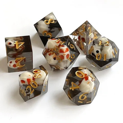 Set Dadu RPG Resin Alami Praktis Tahan Aus Ringan