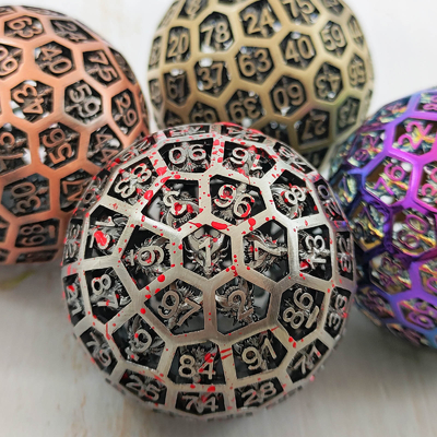 Hollow 100 Metal Dice Coc Berlari Game Papan Grup Dnd Giant Big