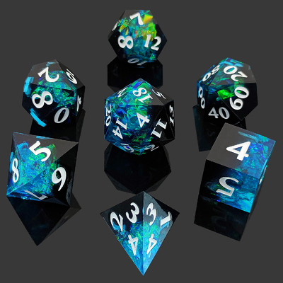 Dua Warna Custom DND RPG Dice Set D6 D20 7 Mold Polyhedron Set