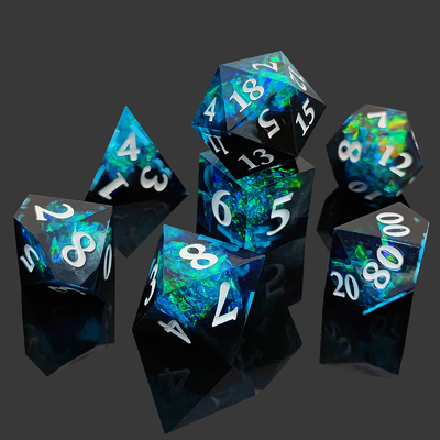 Dua Warna Custom DND RPG Dice Set D6 D20 7 Mold Polyhedron Set