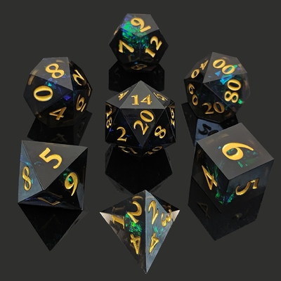 Dua Warna Custom DND RPG Dice Set D6 D20 7 Mold Polyhedron Set