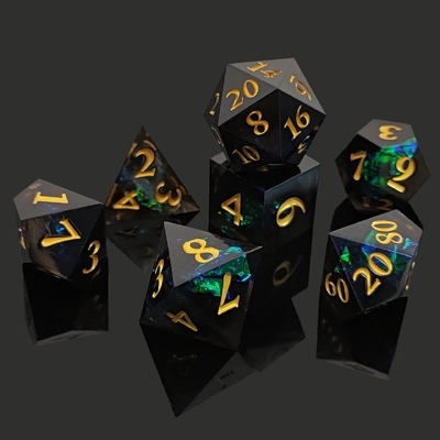 Dua Warna Custom DND RPG Dice Set D6 D20 7 Mold Polyhedron Set