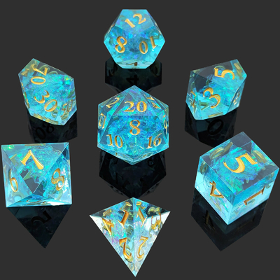 Multi Color Custom Resin Dice DND#RPG Merah Dan Biru Tekstur halus