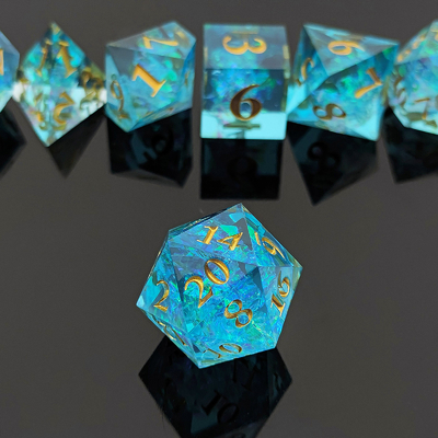 Multi Color Custom Resin Dice DND#RPG Merah Dan Biru Tekstur halus