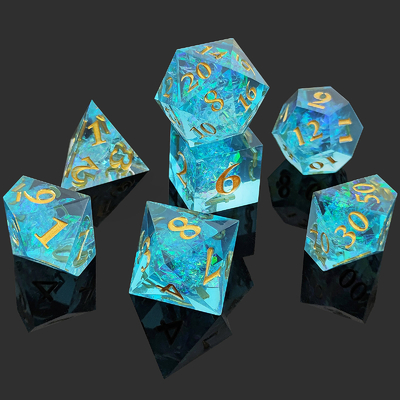 Multi Color Custom Resin Dice DND#RPG Merah Dan Biru Tekstur halus