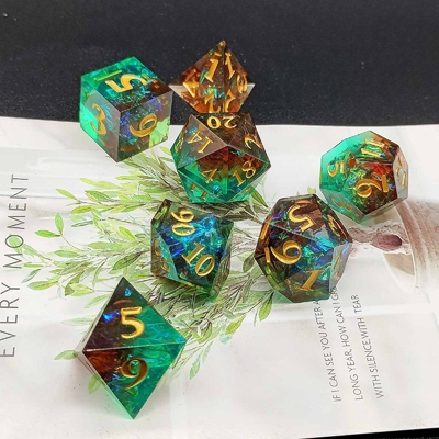 Custom Sharp Resin Dice Set Multi Color Dragon And Dungeon DND#RPG