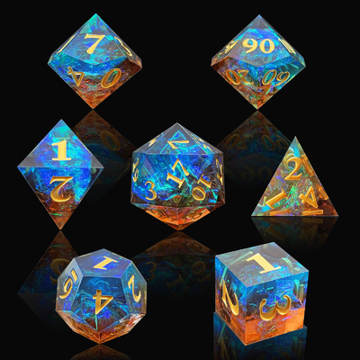 Custom Sharp Resin Dice Set Multi Color Dragon And Dungeon DND#RPG