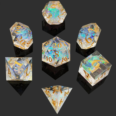 Custom Sharp Resin Dice Set Multi Color Dragon And Dungeon DND#RPG