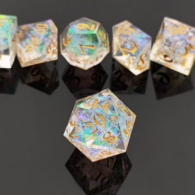 Custom Sharp Resin Dice Set Multi Color Dragon And Dungeon DND#RPG