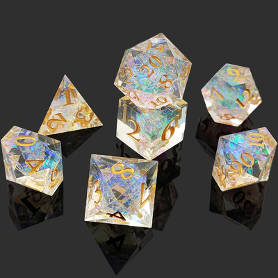 Custom Sharp Resin Dice Set Multi Color Dragon And Dungeon DND#RPG