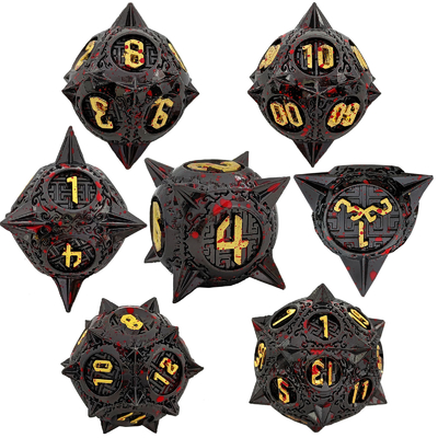 Bloodstarial Meteor Metal Dice Set D8 RPG Naga Dan Dungeon