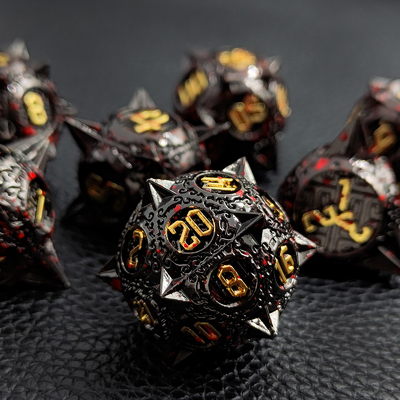 Bloodstarial Meteor Metal Dice Set D8 RPG Naga Dan Dungeon