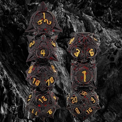 Bloodstarial Meteor Metal Dice Set D8 RPG Naga Dan Dungeon
