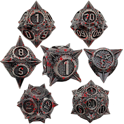 Bloodstarial Meteor Metal Dice Set D8 RPG Naga Dan Dungeon