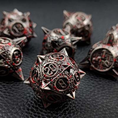 Bloodstarial Meteor Metal Dice Set D8 RPG Naga Dan Dungeon