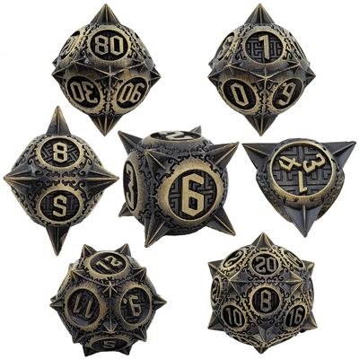 Retro Tembaga Meteor Hammer Metal Dice Naga Dan Dungeon DND RPG D20