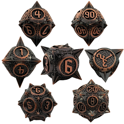 Retro Tembaga Meteor Hammer Metal Dice Naga Dan Dungeon DND RPG D20