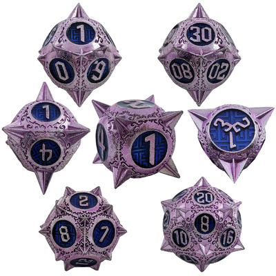 Ketahanan Polyhedron Metal RPG Dice Set Naga Dan Dungeon 16mm Sparkle