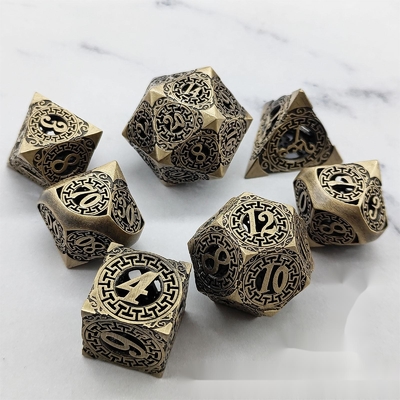 Kembali ke Metal Dice Set Kusalukono Multi Facial COC DND RPG Dice