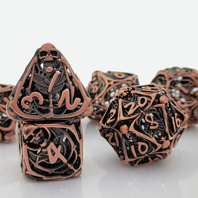Skull Metal Hollow Dice Set DND Dungeons And Dragons RPG Polyhedral Hollow Digital
