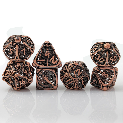 Skull Metal Hollow Dice Set DND Dungeons And Dragons RPG Polyhedral Hollow Digital