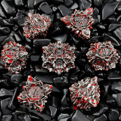 Lotus Metal Dice Set DND Dungeons And Dragons TRPG Polyhedral COC D6 Game Papan