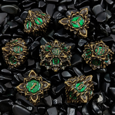 Lotus Metal Dice Set DND Dungeons And Dragons TRPG Polyhedral COC D6 Game Papan