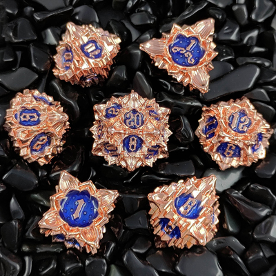 Lotus Metal Dice Set DND Dungeons And Dragons TRPG Polyhedral COC D6 Game Papan