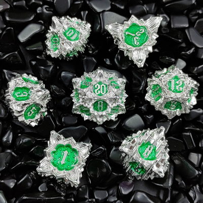Lotus Metal Dice Set DND Dungeons And Dragons TRPG Polyhedral COC D6 Game Papan