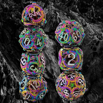 Longkong Circle Metal Dice Set DND Dungeon Dan Multi -Noodle RPG Game Catur