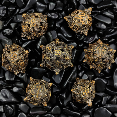 Polyhedral Metal Hollow Dice RPG Role Playing DND Dungeons And Dragons Game Meja