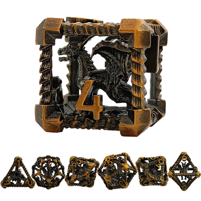 Kerongkongan Multi-Noodle Metal Dice Flying Dragon Dungeon Dan Dragon DND