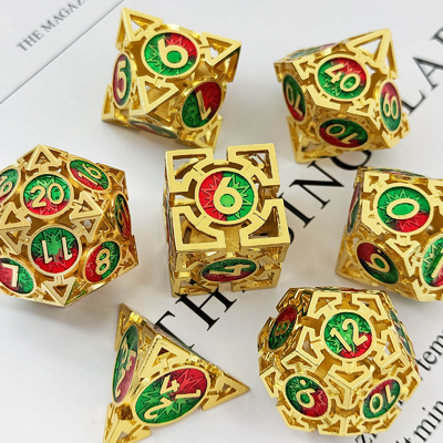 Arrow Hollow Metal Dice Suit Multi-Faceted DND Dungeon dan Naga