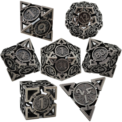 Arrow Hollow Metal Dice Suit Multi-Faceted DND Dungeon dan Naga