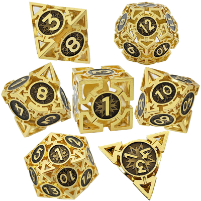 Arrow Hollow Metal Dice Suit Multi-Faceted DND Dungeon dan Naga