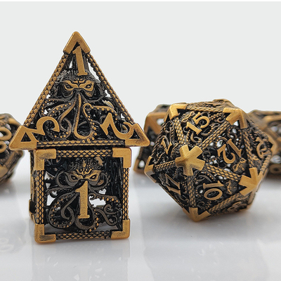 Octopus Hollow Metal Multi Face Dice Set Budemen Dungeon Dan Dragon DND
