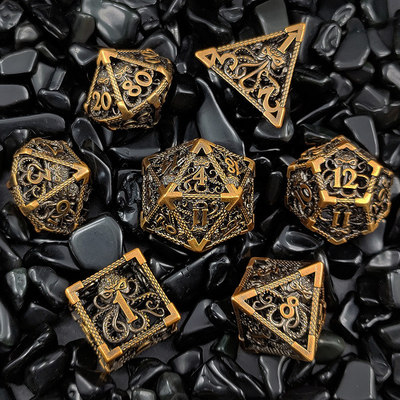 Octopus Hollow Metal Multi Face Dice Set Budemen Dungeon Dan Dragon DND