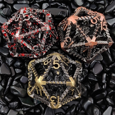 20 Sisi Logam Kerongkongan dadu D20 Berskala Besar DND Polyhedral RPG Dungeons And Dragons