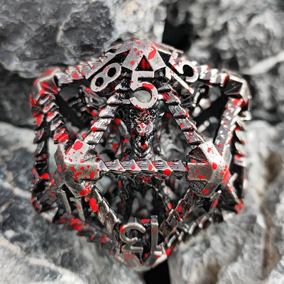 20 Sisi Logam Kerongkongan dadu D20 Berskala Besar DND Polyhedral RPG Dungeons And Dragons