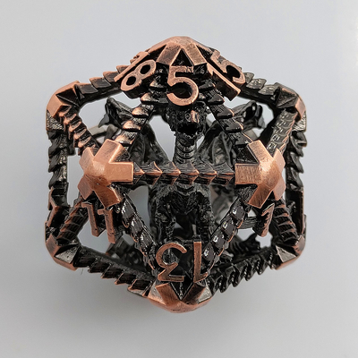 20 Sisi Logam Kerongkongan dadu D20 Berskala Besar DND Polyhedral RPG Dungeons And Dragons