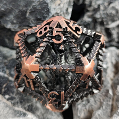 20 Sisi Logam Kerongkongan dadu D20 Berskala Besar DND Polyhedral RPG Dungeons And Dragons