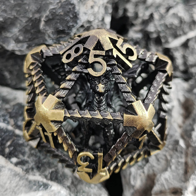 20 Sisi Logam Kerongkongan dadu D20 Berskala Besar DND Polyhedral RPG Dungeons And Dragons