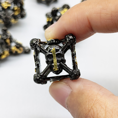 Gollow Skull Multi Face Metal Dice Set Dungeon dan Dragon RPG#DND
