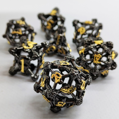 Gollow Skull Multi Face Metal Dice Set Dungeon dan Dragon RPG#DND