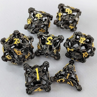 Gollow Skull Multi Face Metal Dice Set Dungeon dan Dragon RPG#DND