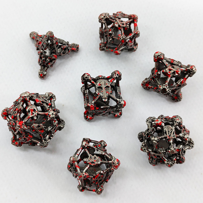 Gollow Skull Multi Face Metal Dice Set Dungeon dan Dragon RPG#DND